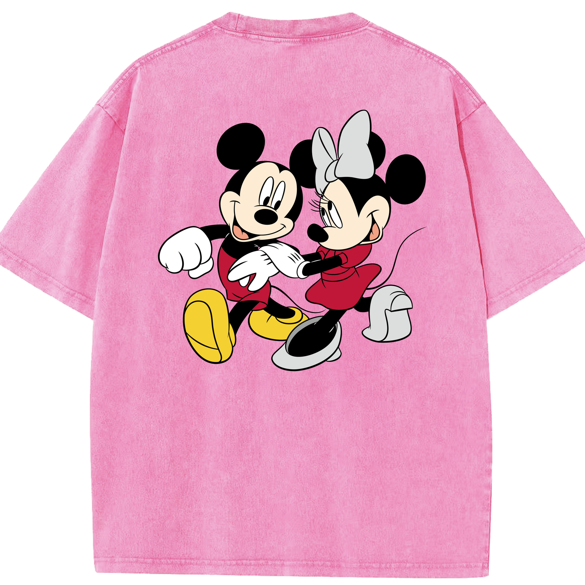 （画像用） ミッキーマウス Mickey Mouse 綿100% ヴィンテージ風 半袖Tシャツ（背面プリント）